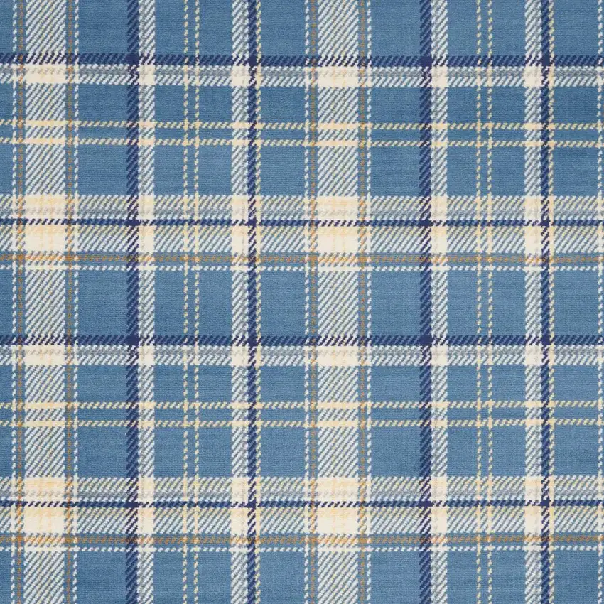 Blue And Beige Plaid Area Rug Photo 7
