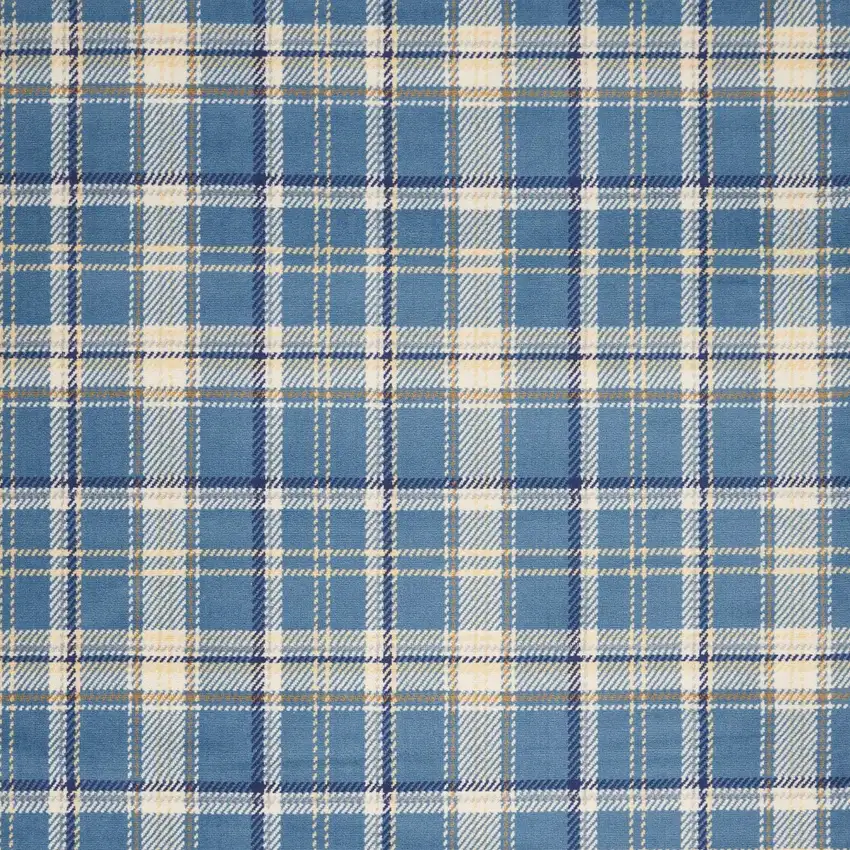Blue And Beige Plaid Area Rug Photo 8