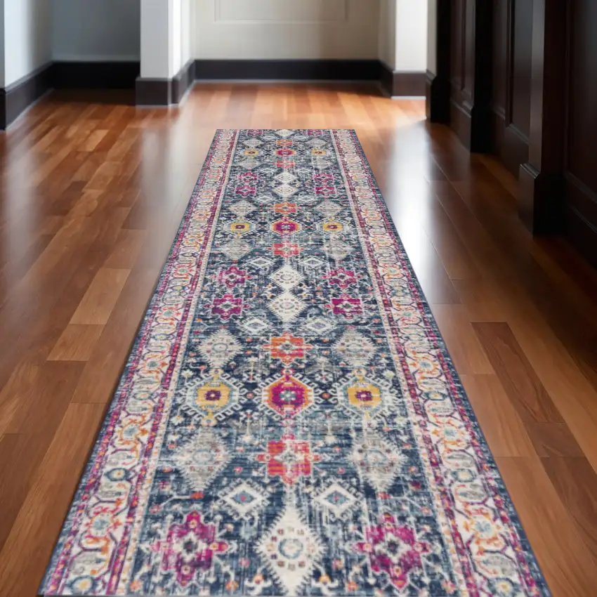 Blue And Beige Southwestern Area Rug Photo 1