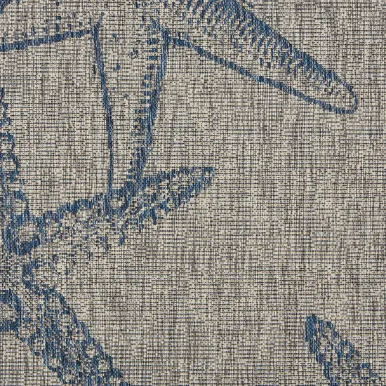 Blue And Beige Starfish Square Rug Photo 9