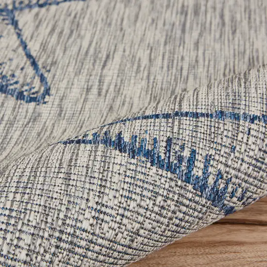 Blue And Beige Starfish Square Rug Photo 7