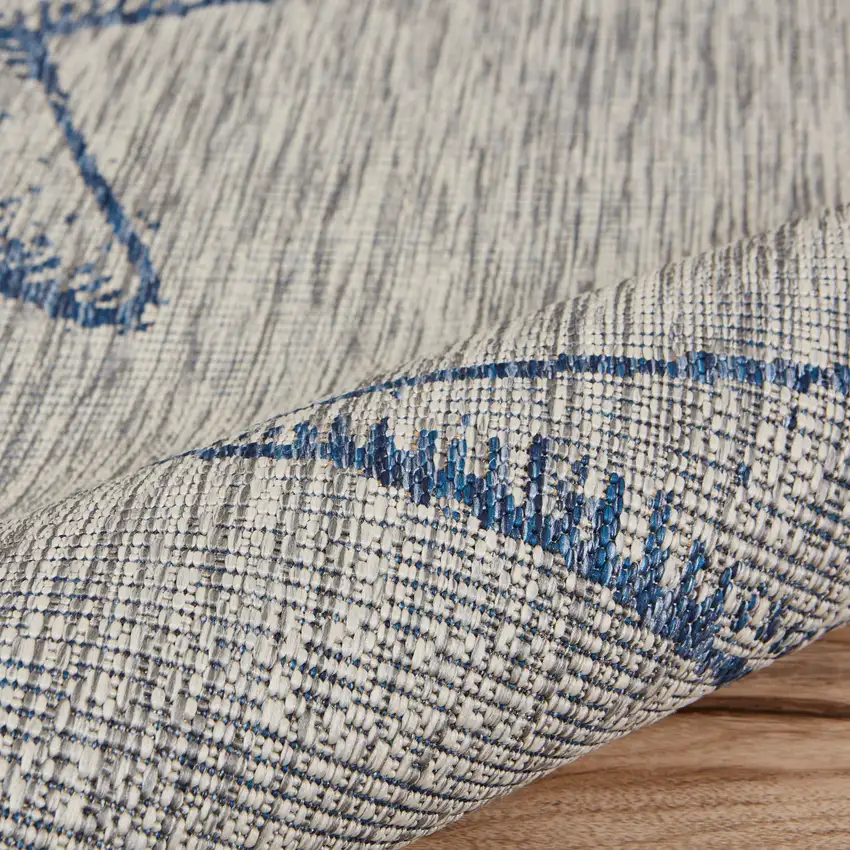 Blue And Beige Starfish Square Rug Photo 7