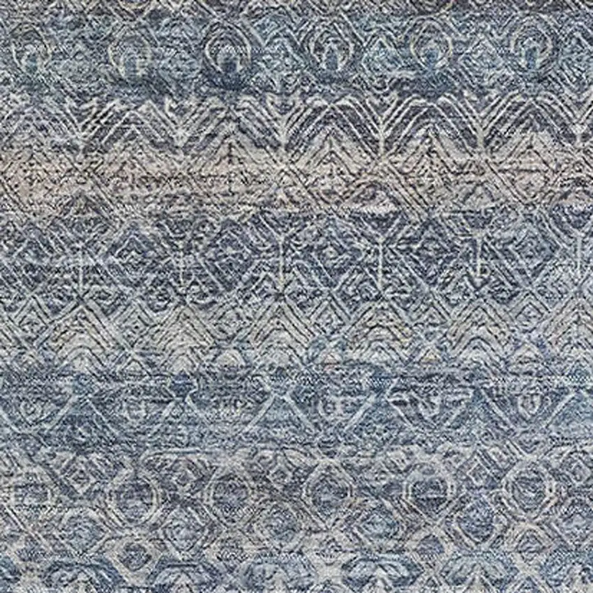 Blue And Beige Striped Washable Area Rug With UV Protection Photo 3