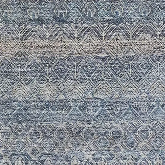 Blue And Beige Striped Washable Area Rug With UV Protection Photo 3