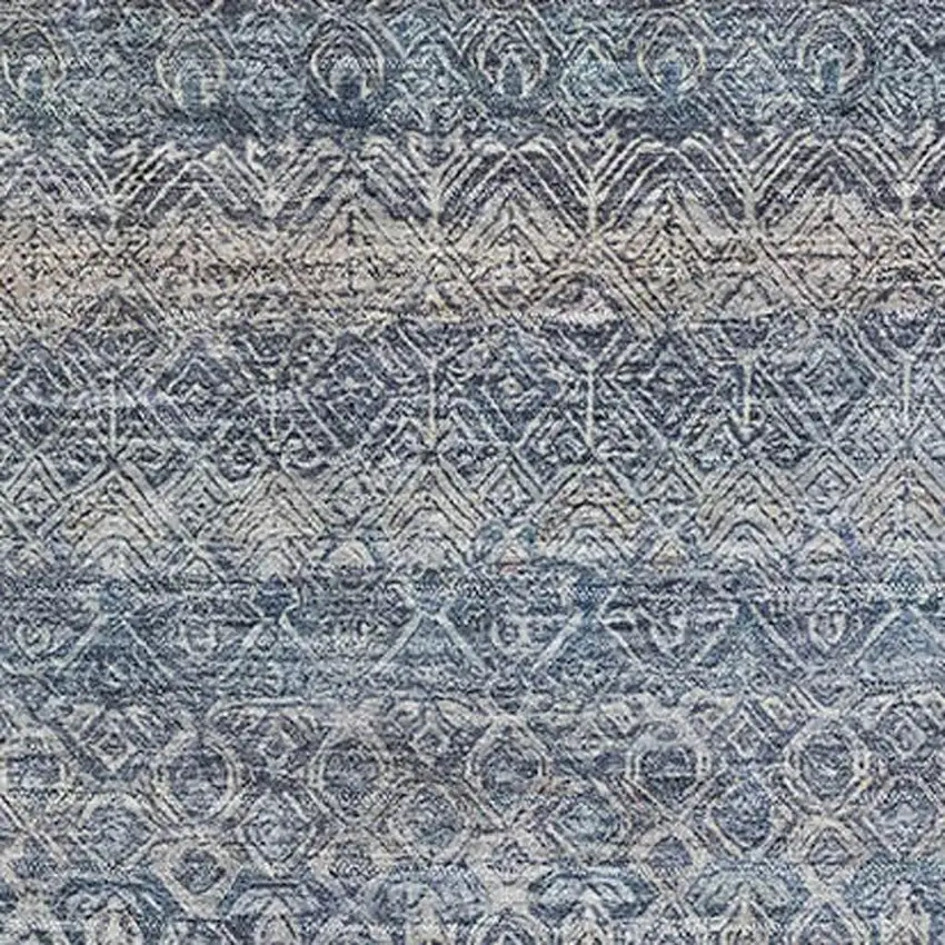 Blue And Beige Striped Washable Area Rug With UV Protection Photo 3