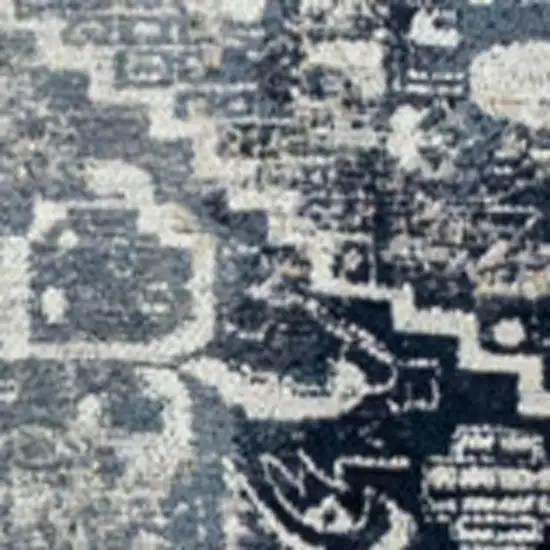 Blue And Beige Tribal Washable Area Rug With UV Protection Photo 3