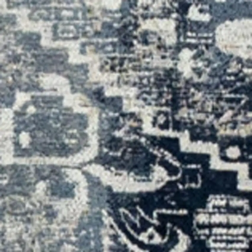 Blue And Beige Tribal Washable Area Rug With UV Protection Photo 3