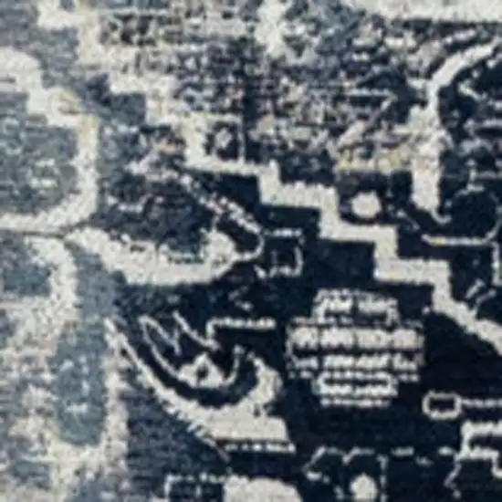 Blue And Beige Tribal Washable Area Rug With UV Protection Photo 9