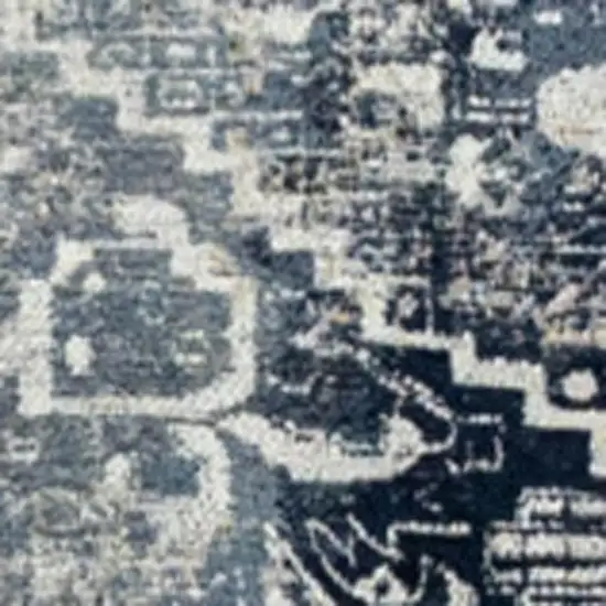 Blue And Beige Tribal Washable Area Rug With UV Protection Photo 3