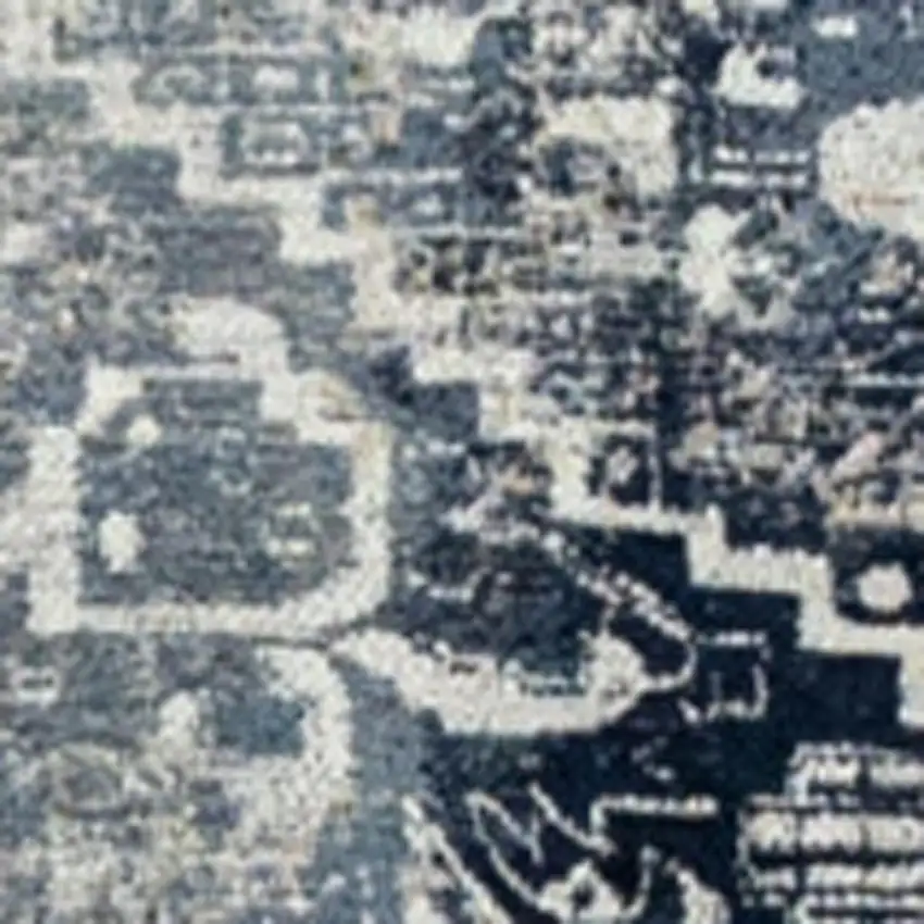 Blue And Beige Tribal Washable Area Rug With UV Protection Photo 3