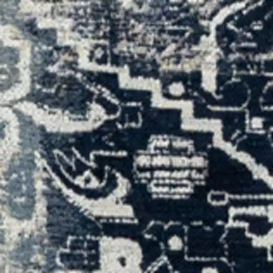 Blue And Beige Tribal Washable Area Rug With UV Protection Photo 9