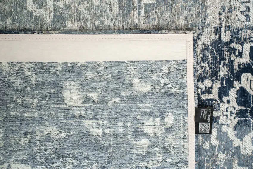 Blue And Beige Tribal Washable Area Rug With UV Protection Photo 7