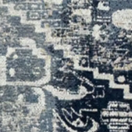 Blue And Beige Tribal Washable Area Rug With UV Protection Photo 9