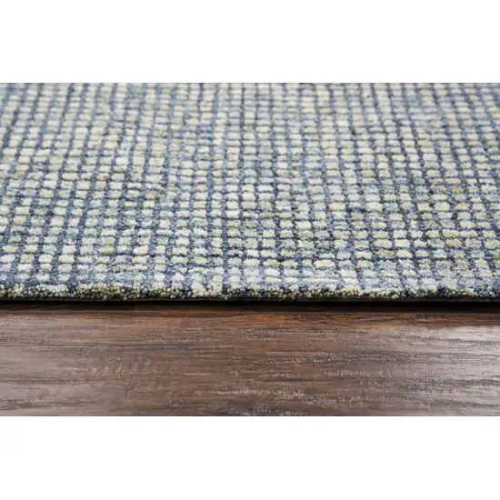 Blue And Beige Wool Hand Tufted Area Rug Photo 5