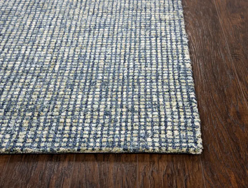Blue And Beige Wool Hand Tufted Area Rug Photo 2