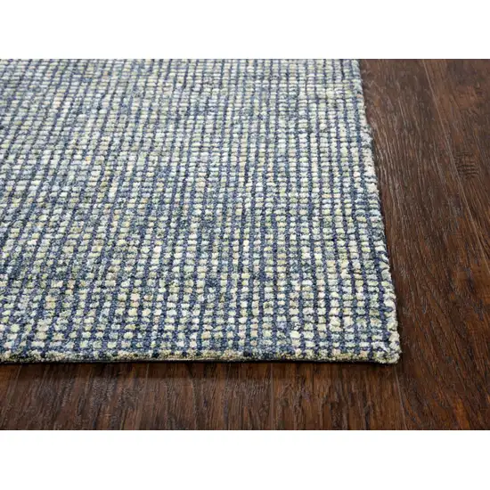 Blue And Beige Wool Hand Tufted Area Rug Photo 2