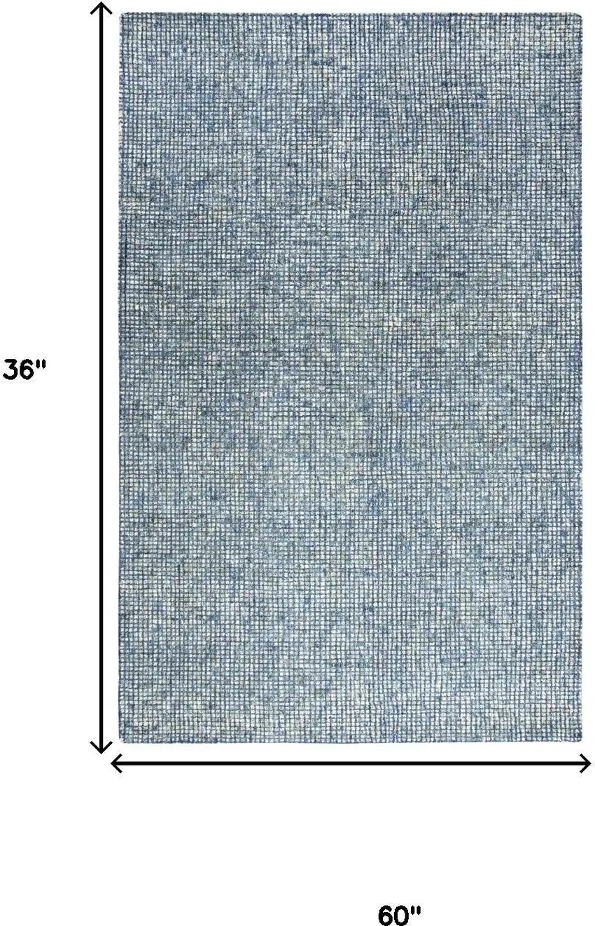 Blue And Beige Wool Hand Tufted Area Rug Photo 6