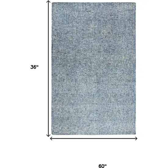 Blue And Beige Wool Hand Tufted Area Rug Photo 6