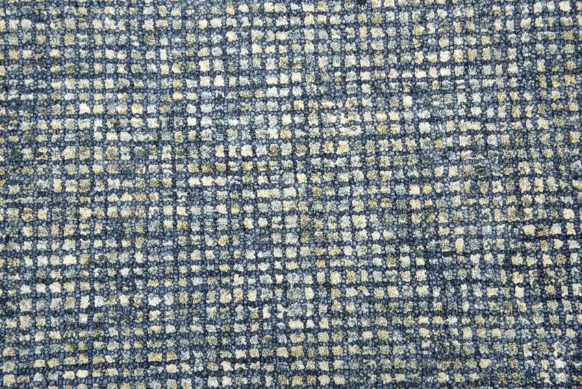 Blue And Beige Wool Hand Tufted Area Rug Photo 3