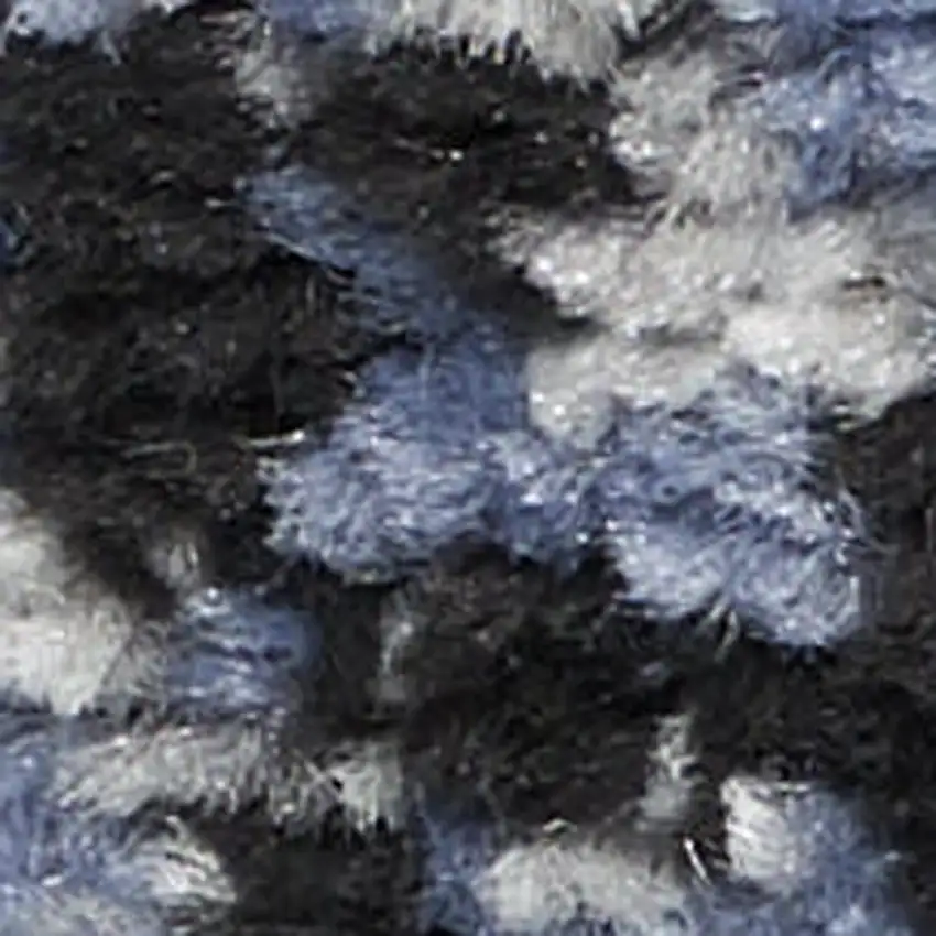 Blue And Black Abstract Area Rug Photo 2