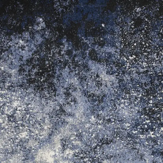 Blue And Black Abstract Area Rug Photo 9