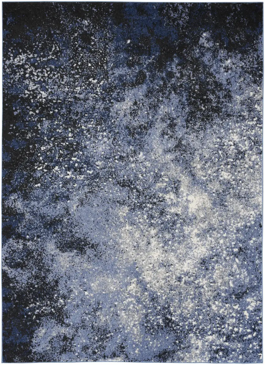 Blue And Black Abstract Area Rug Photo 8