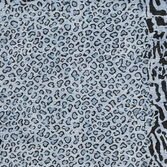Blue And Black Animal Print Washable Area Rug With UV Protection Photo 2
