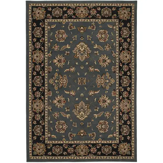Blue And Black Floral Area Rug Photo 2
