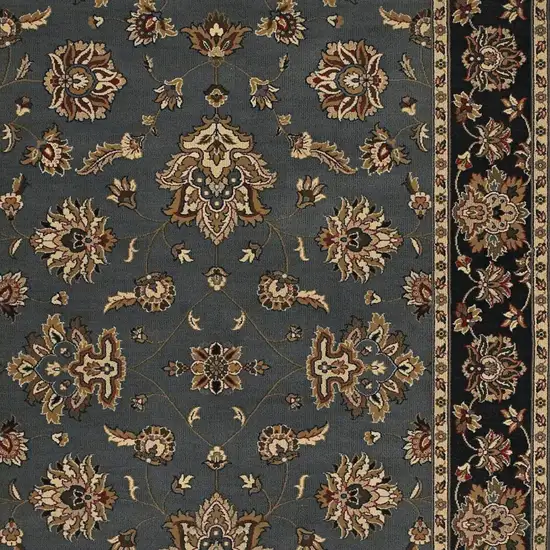 Blue And Black Floral Area Rug Photo 3