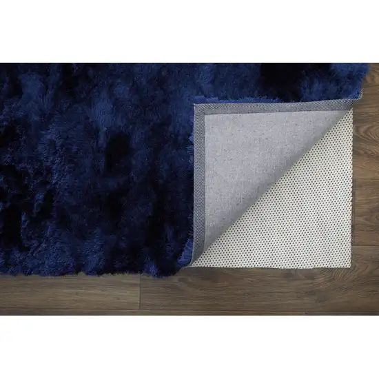 Blue and Black Shag Hand Tufted Area Rug Photo 4