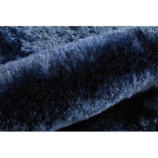 Blue and Black Shag Hand Tufted Area Rug Photo 9