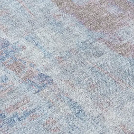 Blue And Blush Abstract Washable Indoor Outdoor Area Rug Photo 6