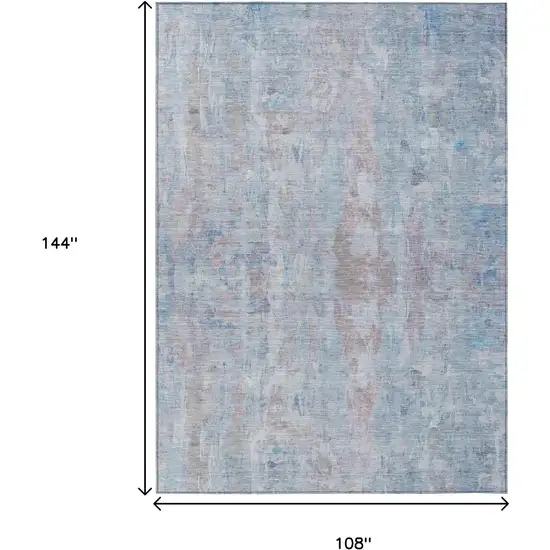 Blue And Blush Abstract Washable Indoor Outdoor Area Rug Photo 3