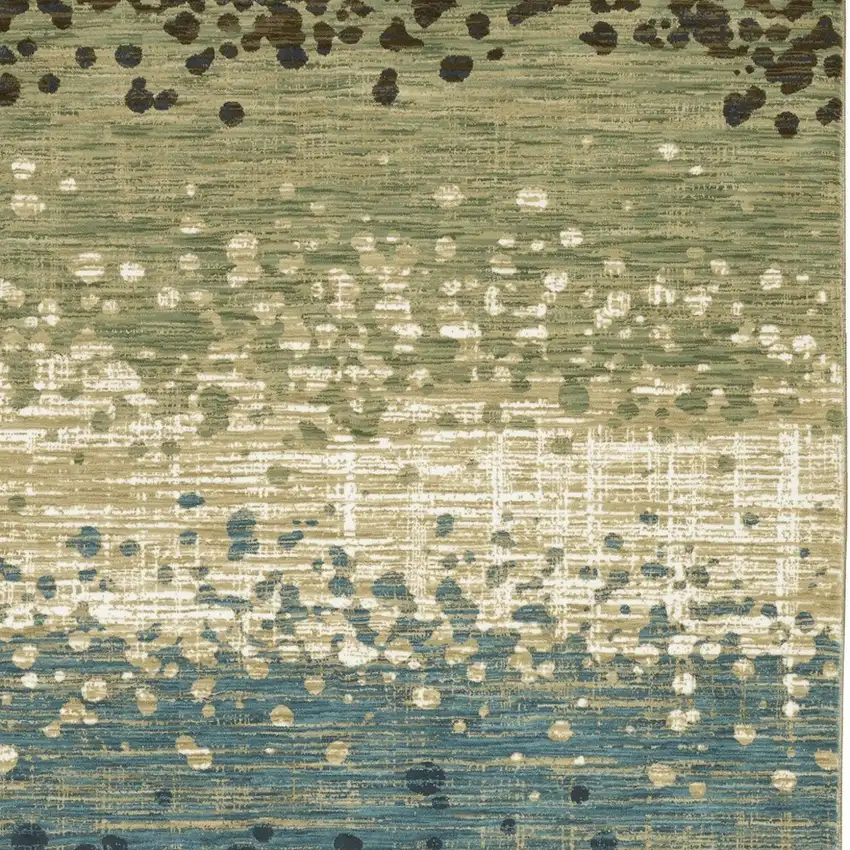 Blue And Brown Abstract Area Rug Photo 4