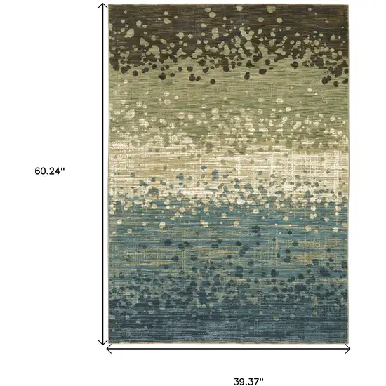 Blue And Brown Abstract Area Rug Photo 3