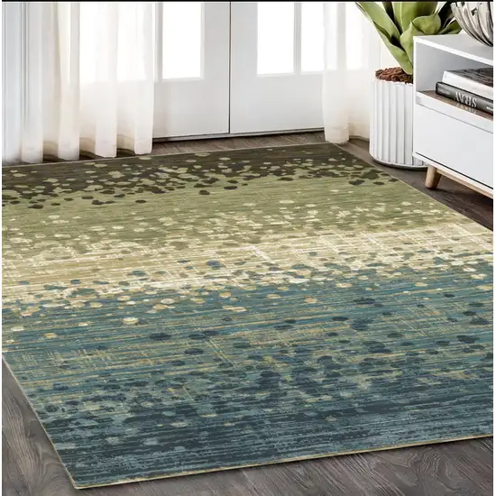 Blue And Brown Abstract Area Rug Photo 1
