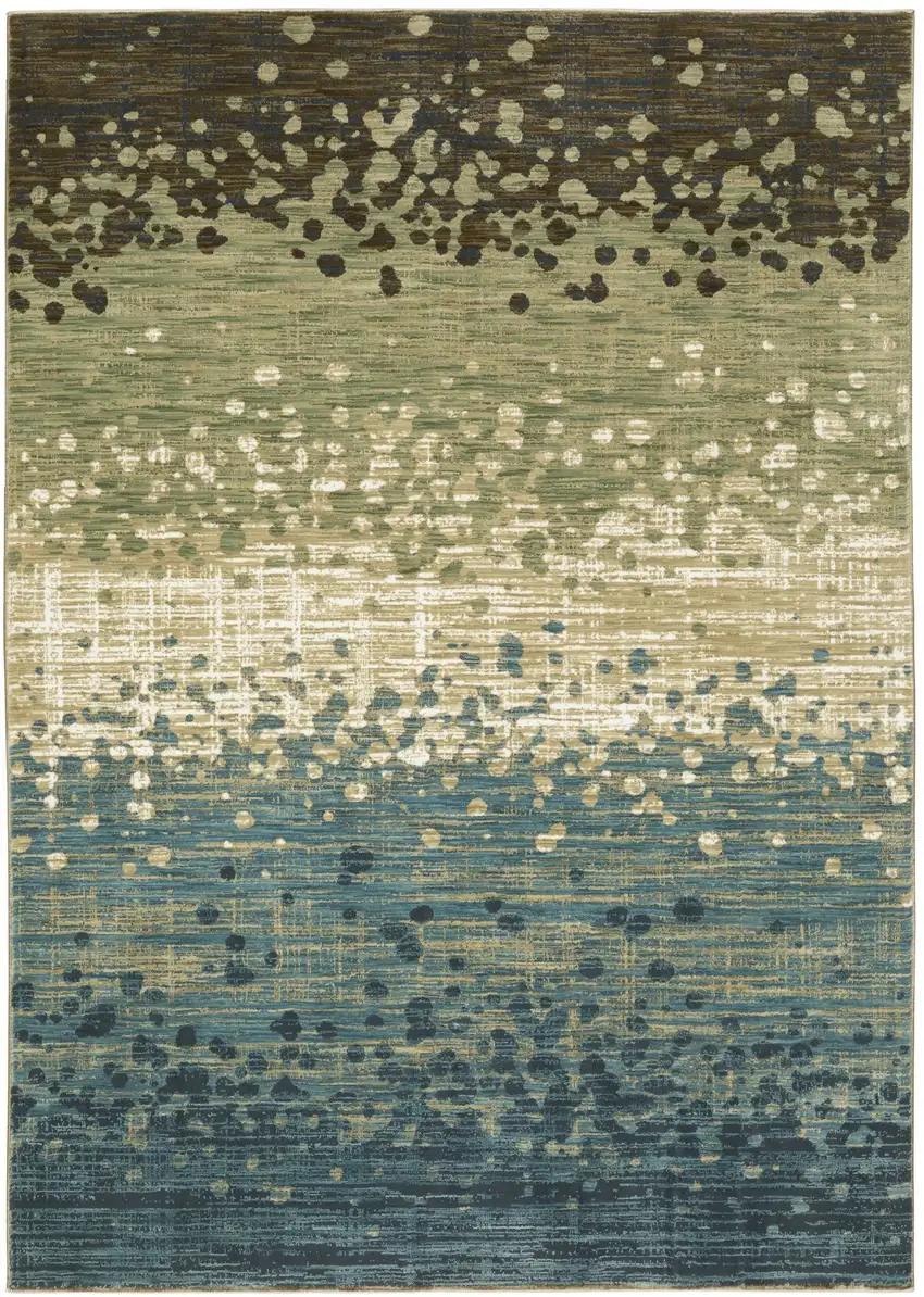 Blue And Brown Abstract Area Rug Photo 5