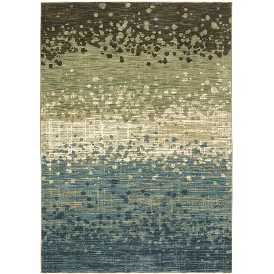 Blue And Brown Abstract Area Rug Photo 5