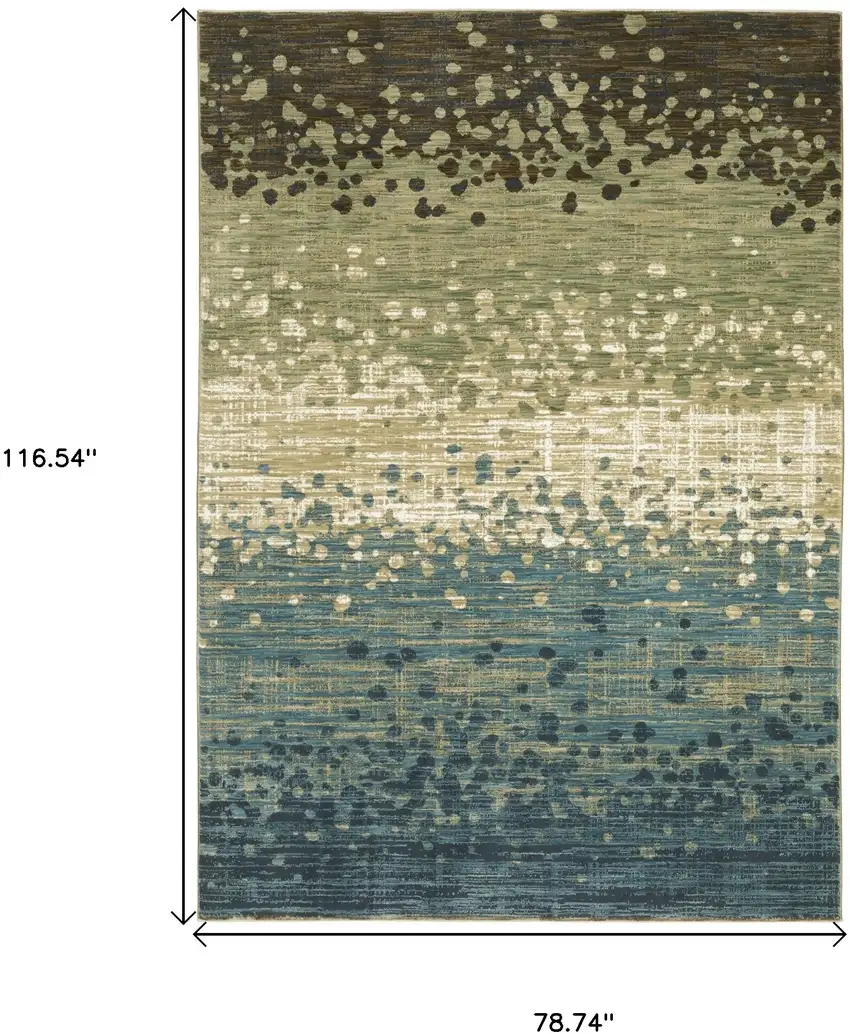 Blue And Brown Abstract Area Rug Photo 3