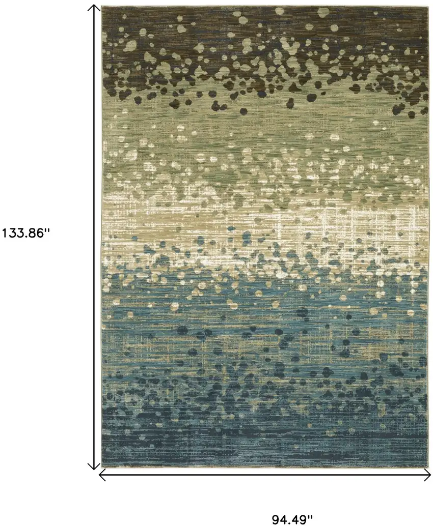 Blue And Brown Abstract Area Rug Photo 3