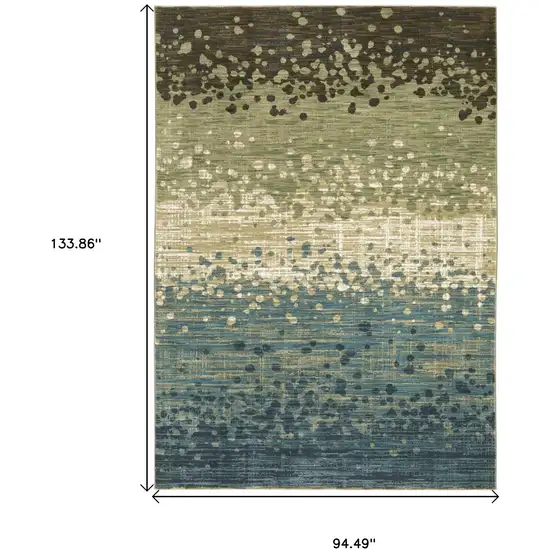 Blue And Brown Abstract Area Rug Photo 3