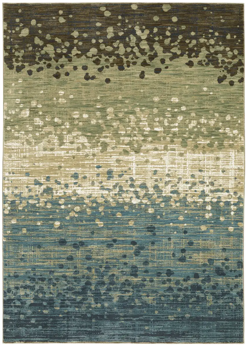 Blue And Brown Abstract Area Rug Photo 2