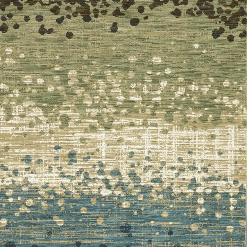 Blue And Brown Abstract Area Rug Photo 4