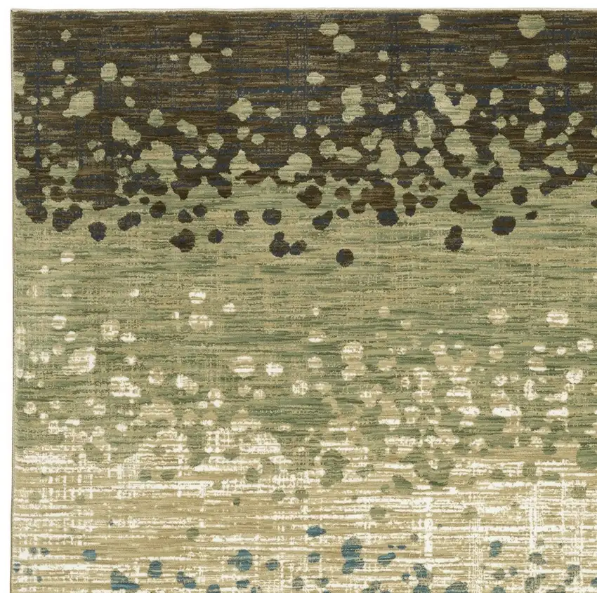 Blue And Brown Abstract Area Rug Photo 4