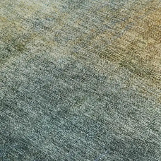 Blue And Brown Abstract Washable Area Rug With UV Protection Photo 2