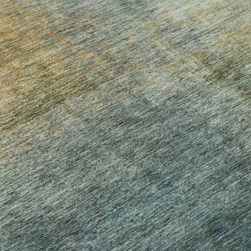 Blue And Brown Abstract Washable Area Rug With UV Protection Photo 1