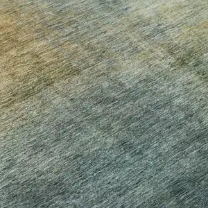 Photo of Blue And Brown Abstract Washable Area Rug With UV Protection