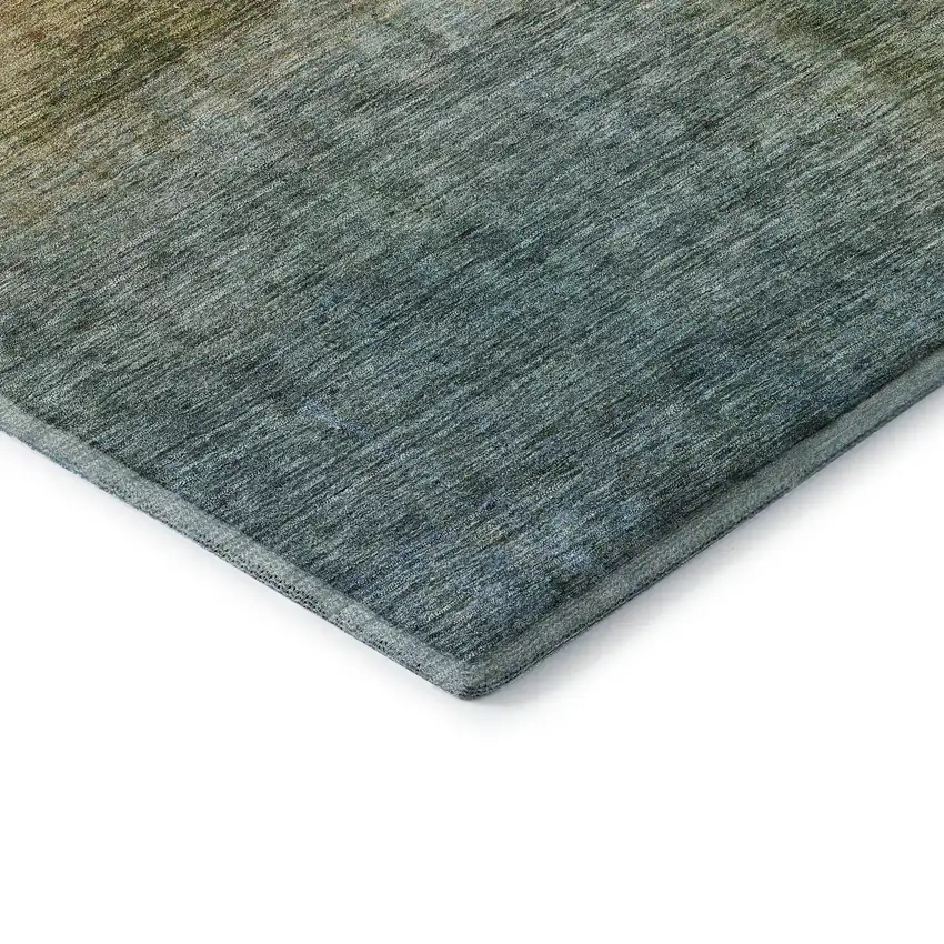 Blue And Brown Abstract Washable Area Rug With UV Protection Photo 8