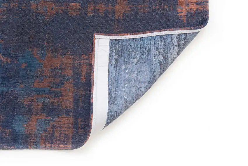 Blue And Brown Abstract Washable Area Rug Photo 7