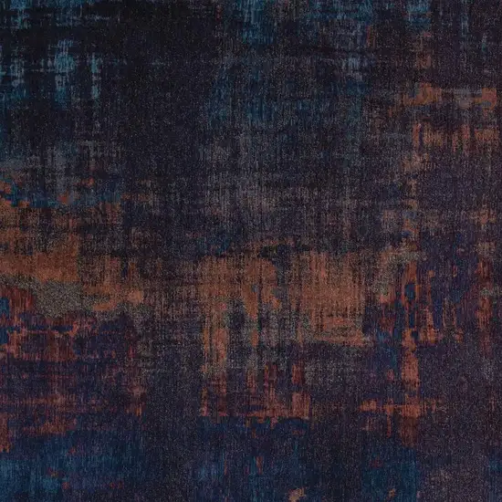 Blue And Brown Abstract Washable Area Rug Photo 3